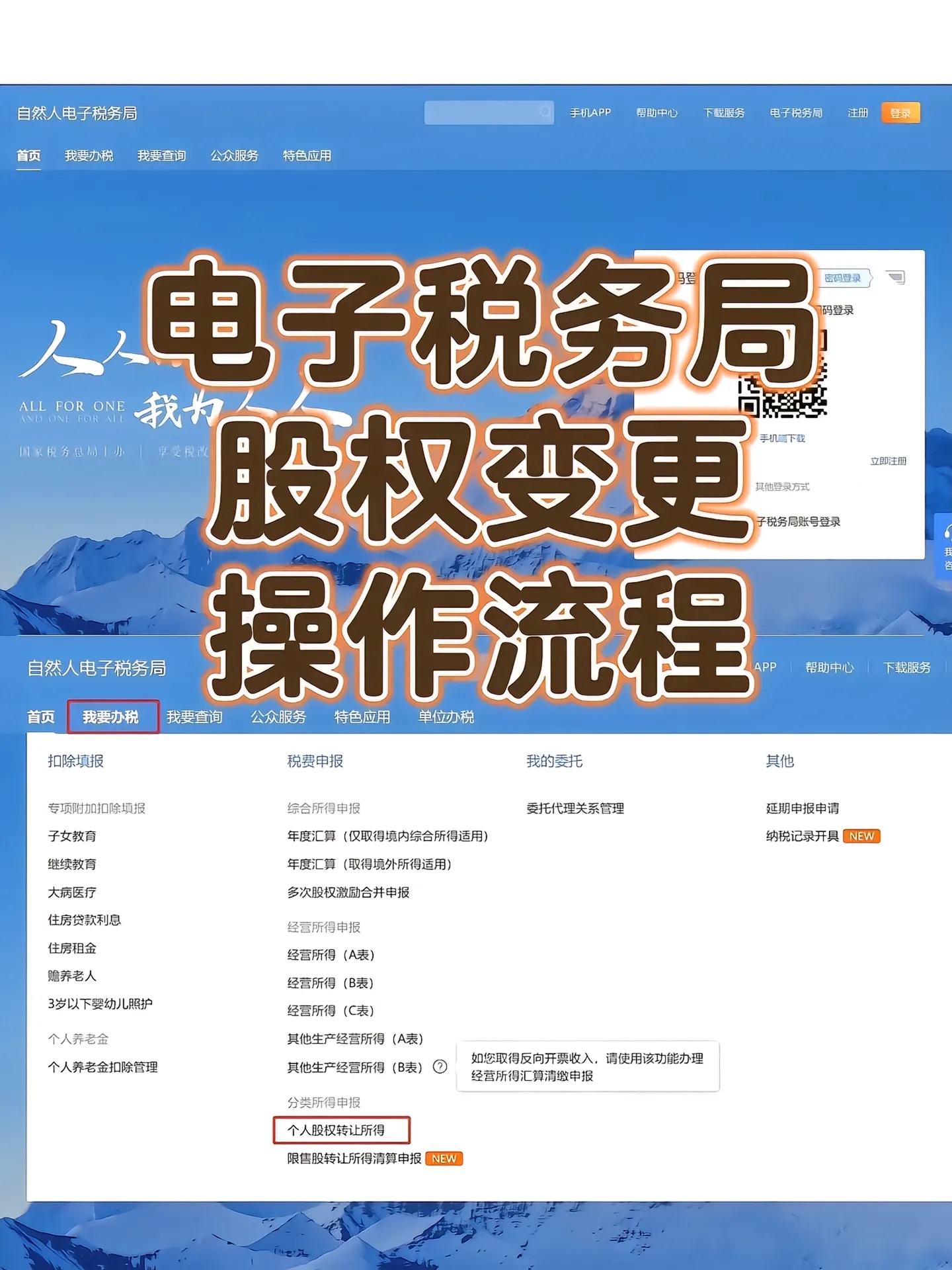 股权转让时，自然人个人所得税申报流程